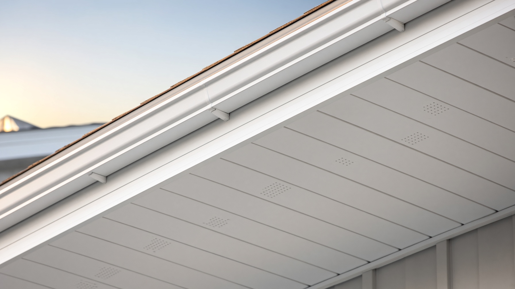 Finished vinyl soffit and fascia
